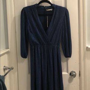 NWT alice and Olivia wrap dress blue 0
